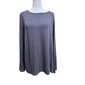 Bryn Walker Super Soft Gray Tunic Size XL Lagenlook Minimalist Long Sleeve